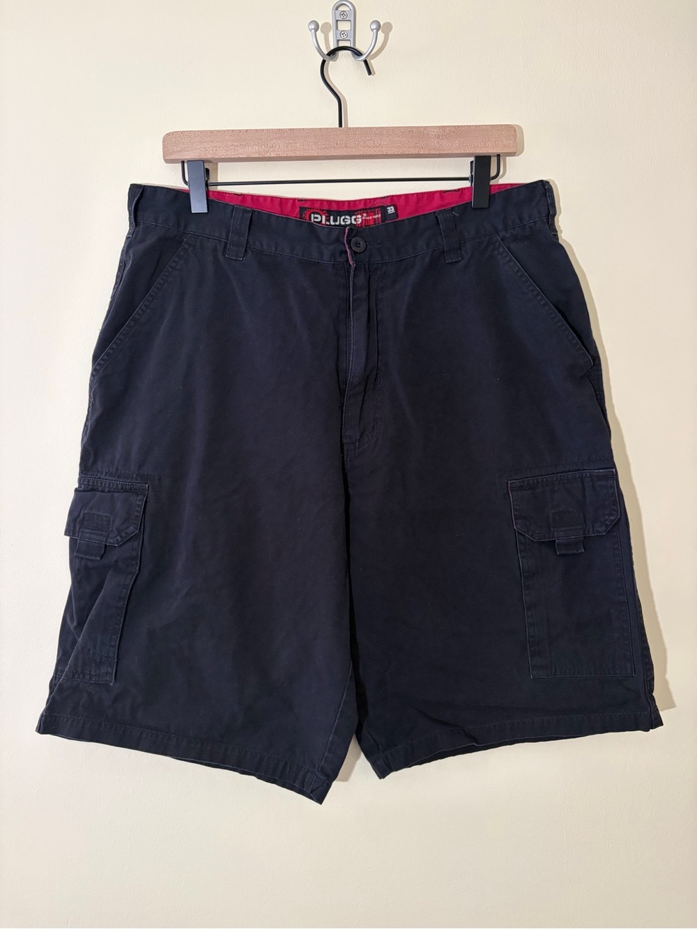 Y2K Plugg Black Baggy Cargo Shorts